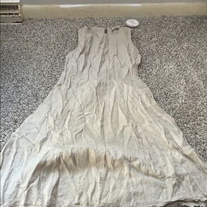 Chic Beige Sleeveless Maxi Dress